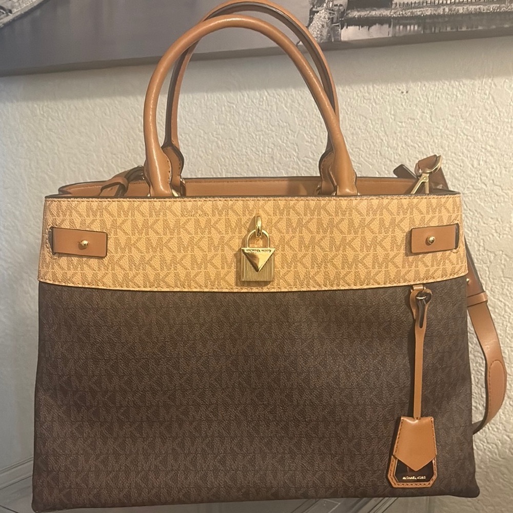 Michael Kors Brown and Tan Tote Bag
